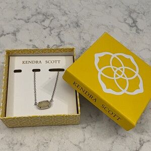 Kendra Scott Silver Necklace with Pale Yellow Stone
